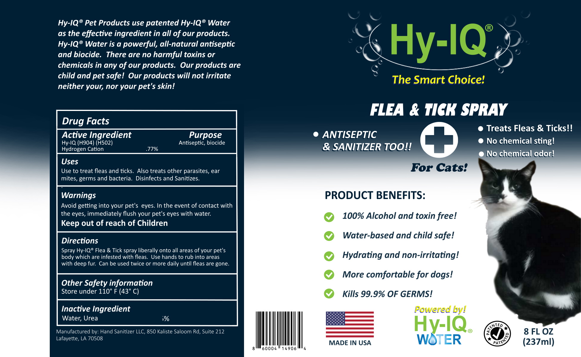 HY IQ FLEA AND TICK SPRAY FOR CATS