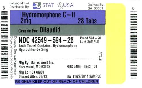 Hydromorphone C-II  2mg Label Image