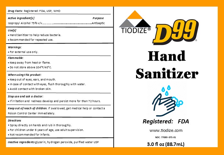 Hand Sanitizer 88.7mL 77089-75-01