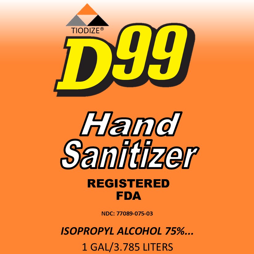 Hand Sanitizer 3.785L Front 77089-075-03