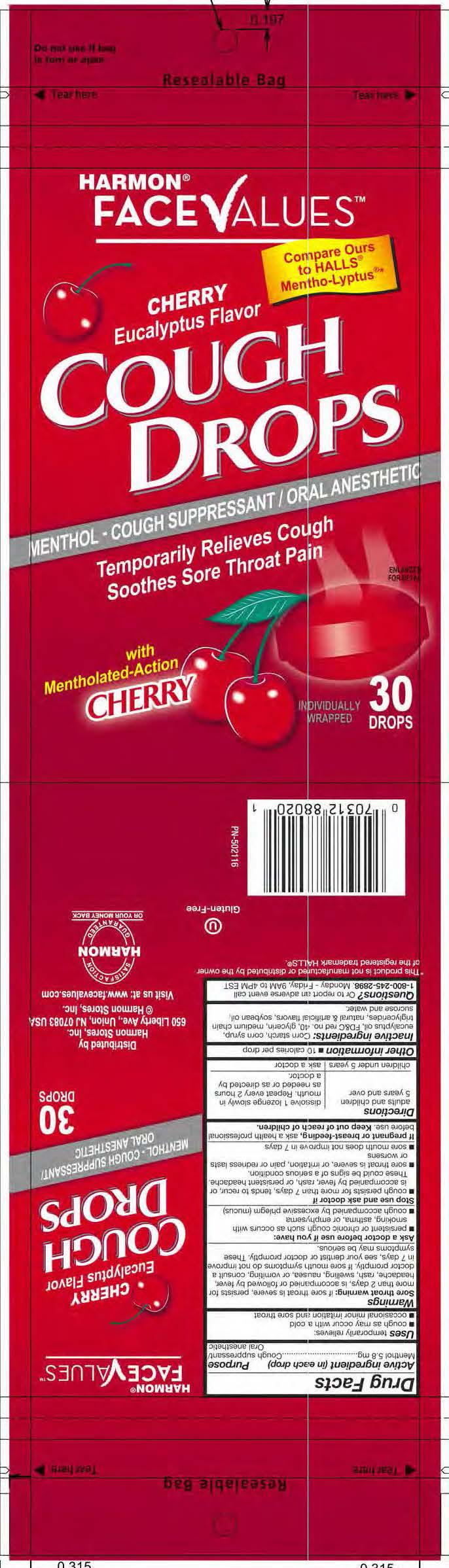 Harmon Cherry 30ct Cough Drops