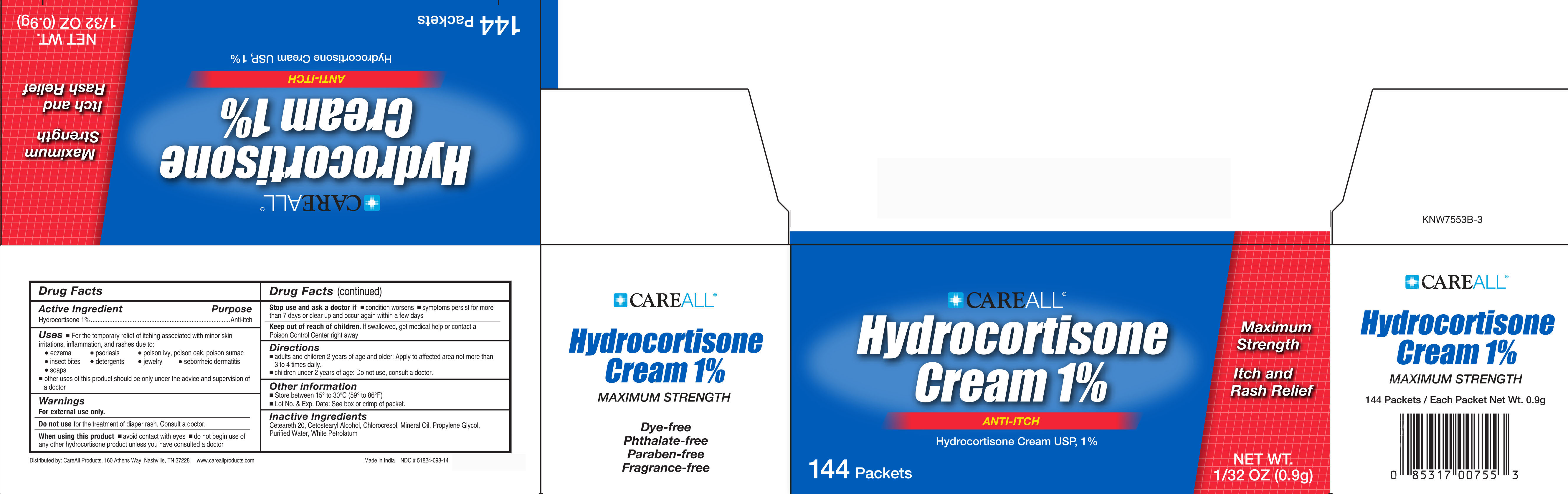 Hydrocortisone Packet Box Label