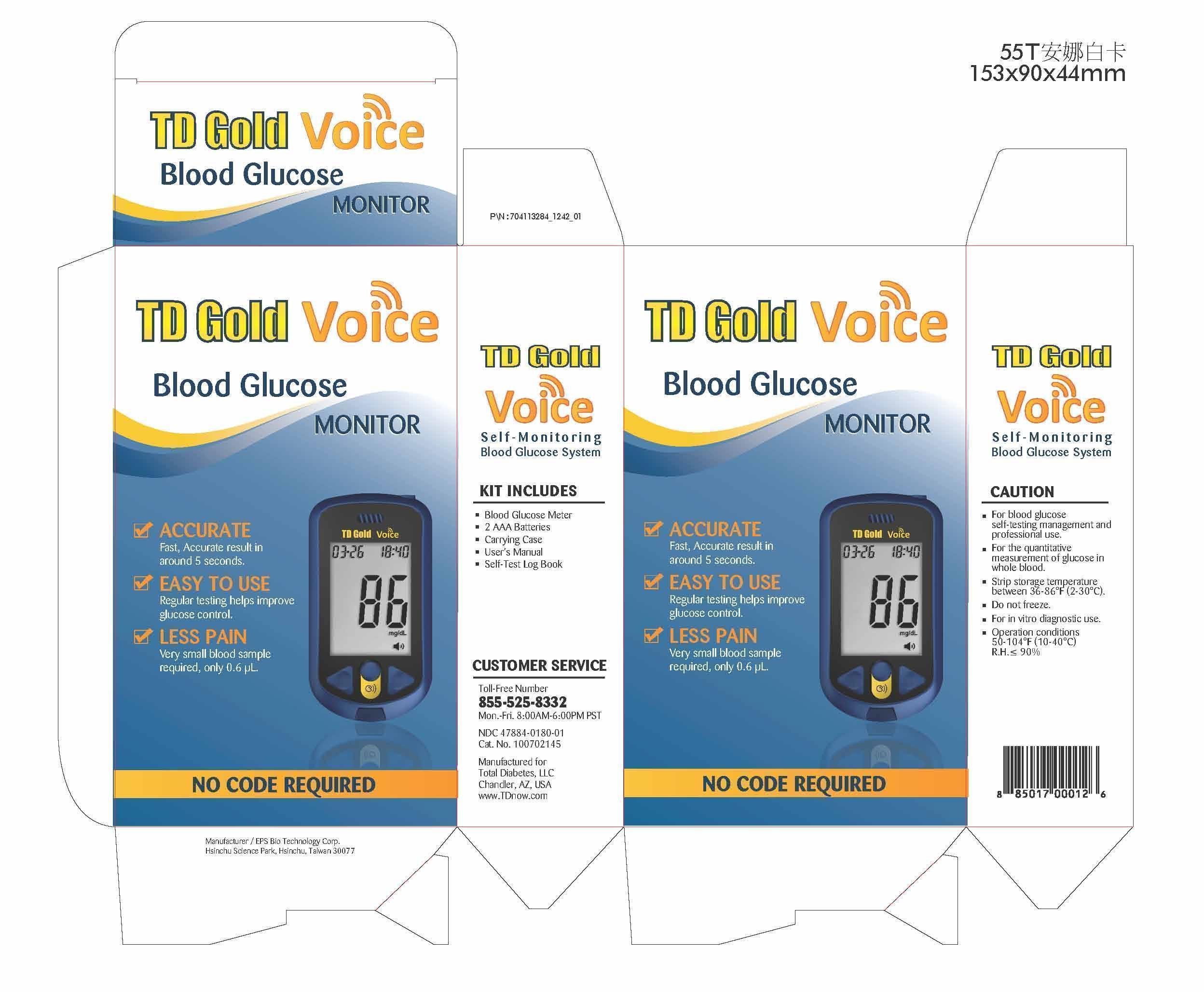 TD Gold Voice Blood Glucose Monitor