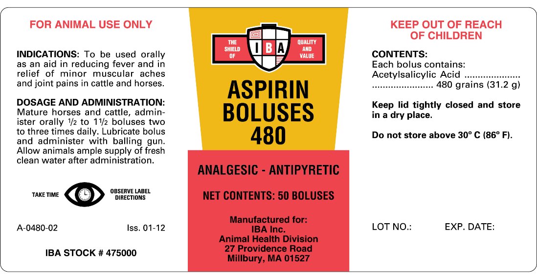 IBA ASPIRIN BOLUS - 480 label