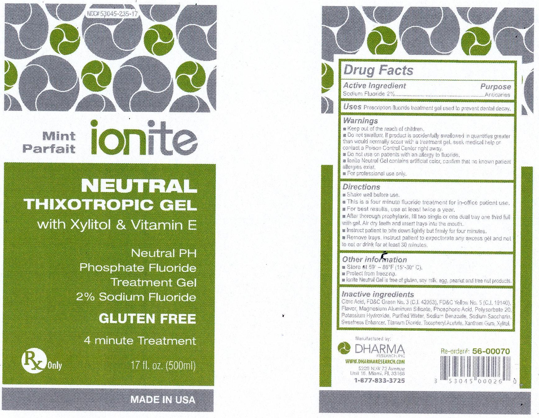 Ionite Apf Neutral | Sodium Fluoride Gel Breastfeeding