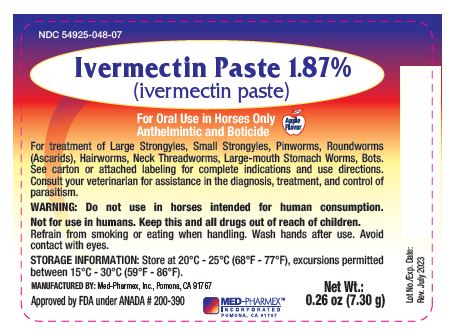 Ivermectin Paste - 7.30 g - Syringe Label