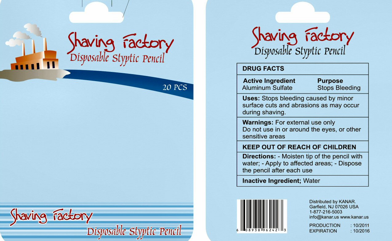 KANAR Shaving Factory Label