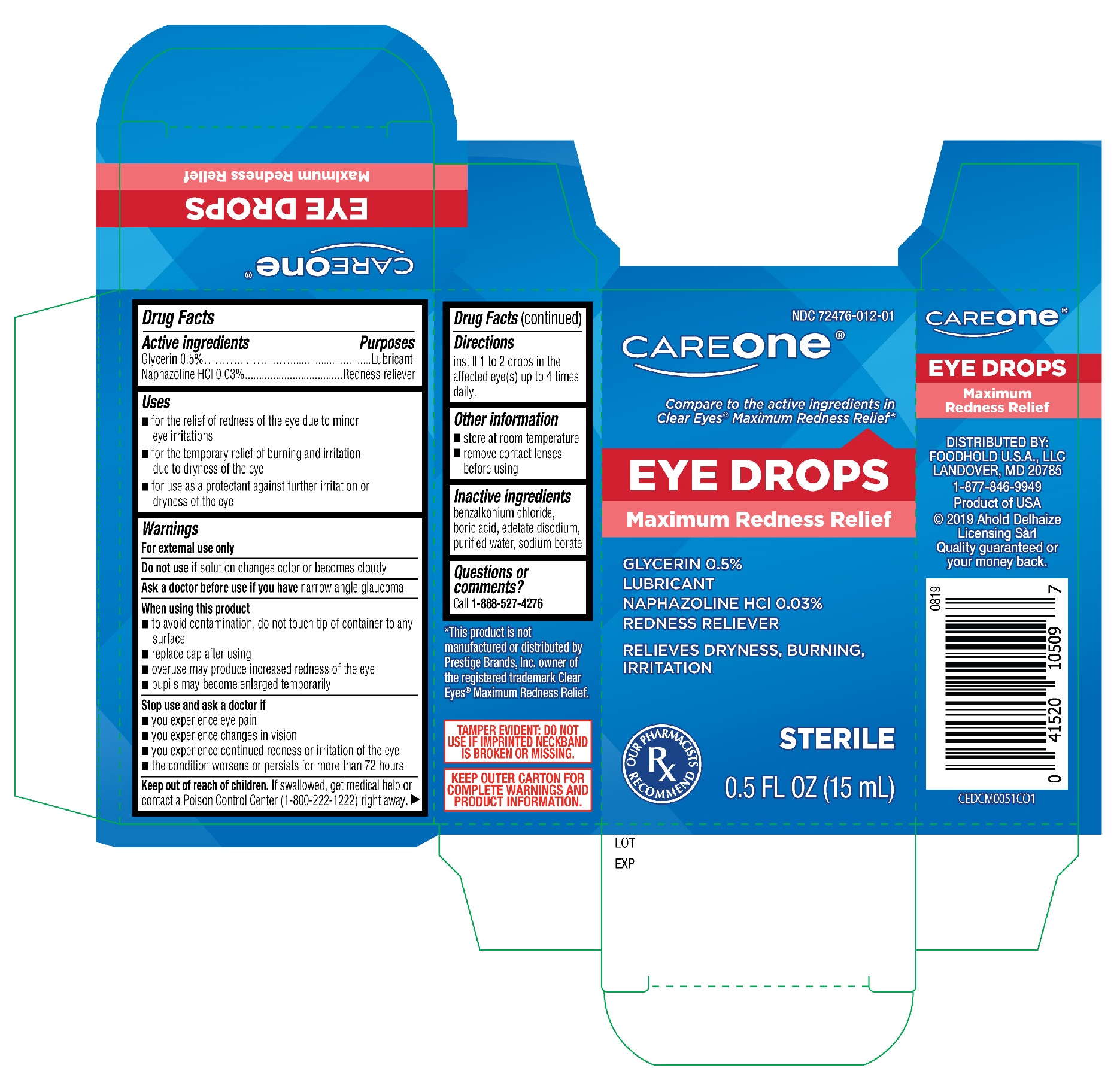CareOne Maximum Redness Relief Eye Drops 15mL
