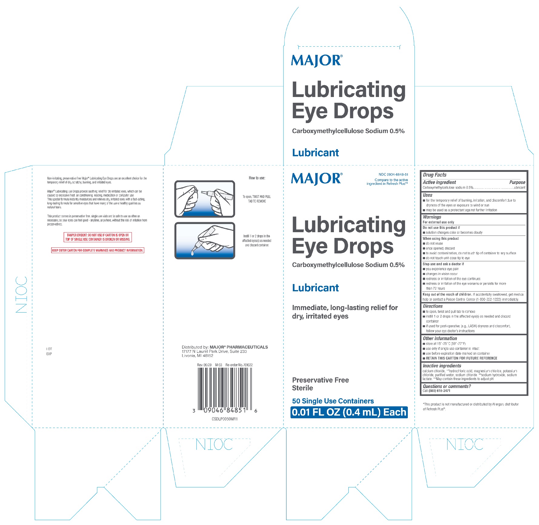 Major Lubricating Eye Drops 50ct