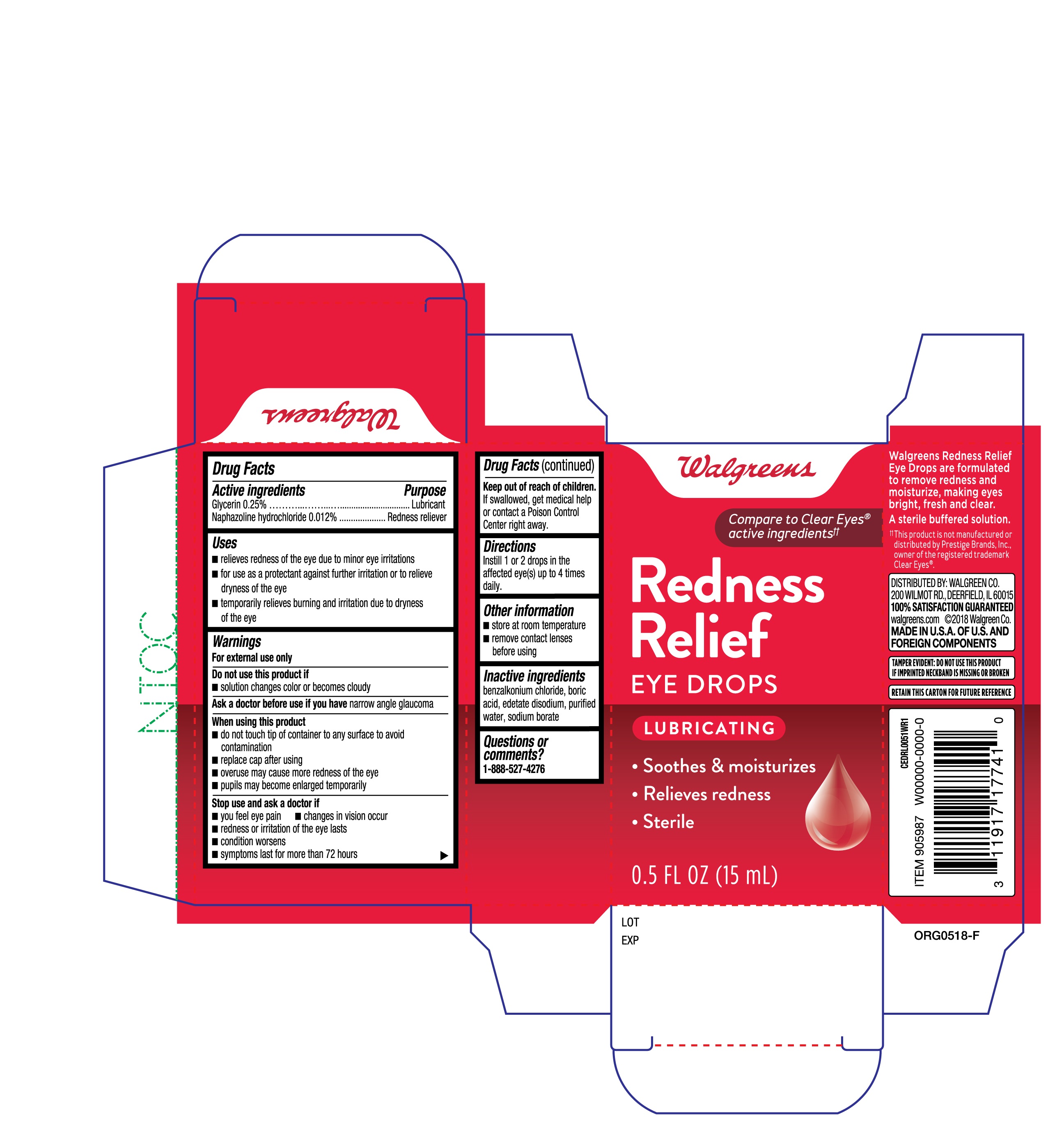 Walgreens Redness Relief Eye Drops 15mL