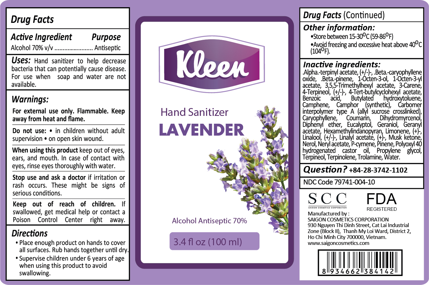 Kleen Hand Sanitizer Lavender 100ml Label