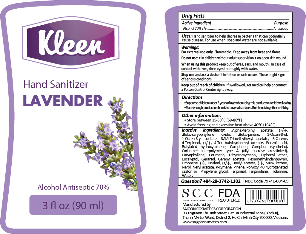 Kleen Hand Sanitizer Lavender 90mL Label