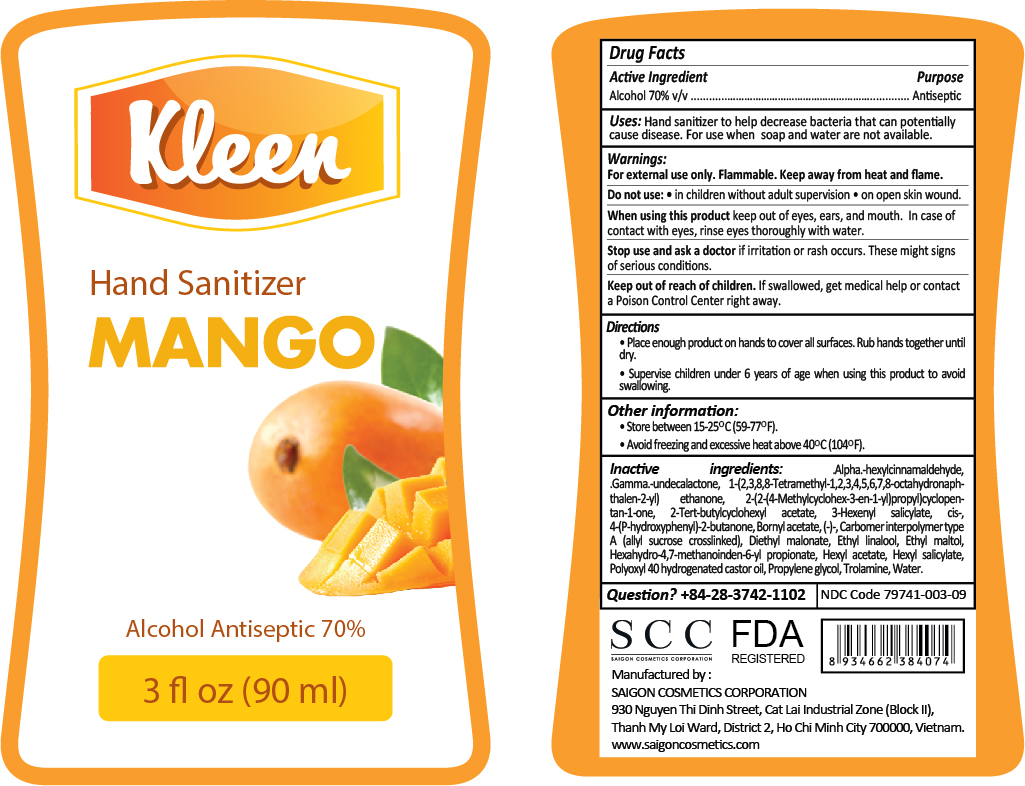 Kleen Hand Sanitizer Mango Label 90mL