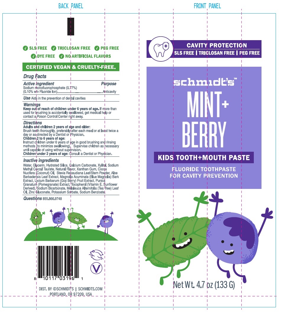 Schmidts Mint And Berry Kids Tooth And Mouth | Sodium Monofluorophosphate Paste, Dentifrice while Breastfeeding