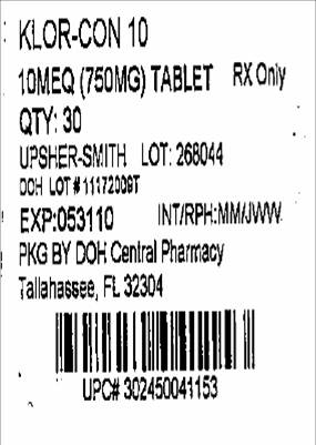 PRINCIPAL DISPLAY PANEL - 10mEq (750 mg) Label