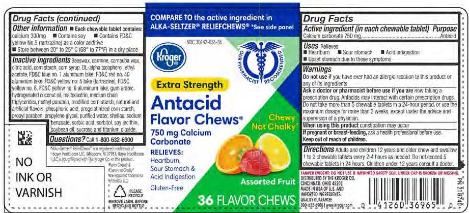 Kroger Antacid Fruit Chews 36ct