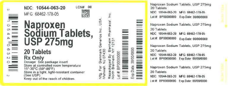 Naproxen Sodium Tablets 275mg Bottle Label