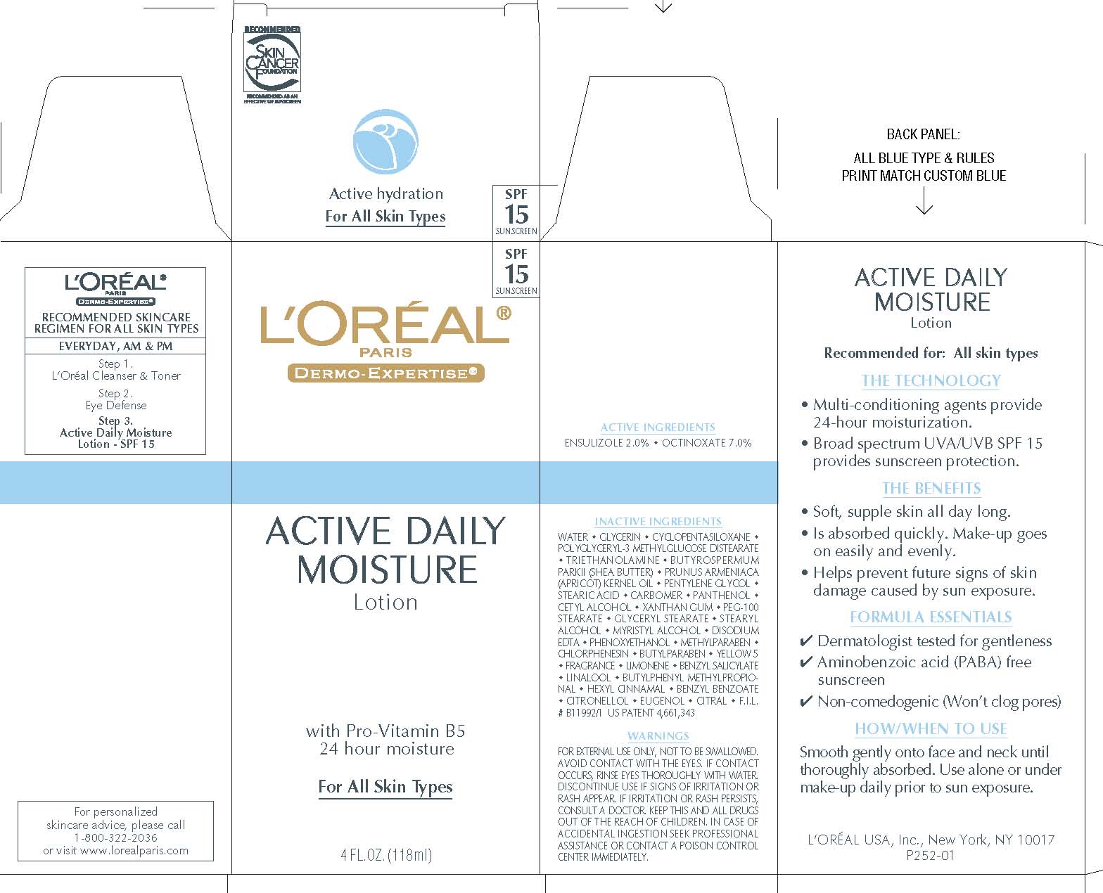 Loreal Paris Dermo Expertise Spf 15 Active Daily Moisture | Ensulizole And Octinoxate Lotion Breastfeeding