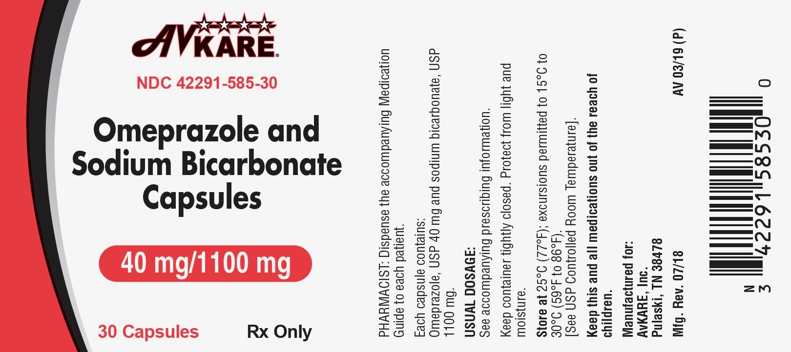 Omeprazole and Sodium Label 40mg