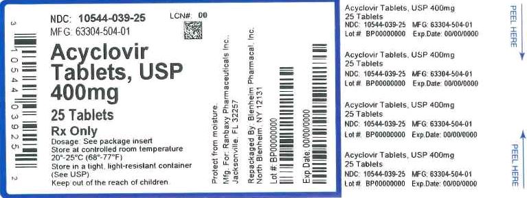 Label Graphic- Acyclovir 400mg 25s