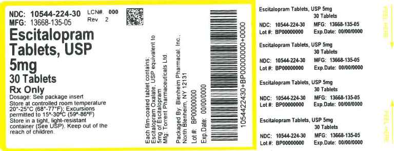Label Graphic-Escitalopram 5 mg 30 tablets