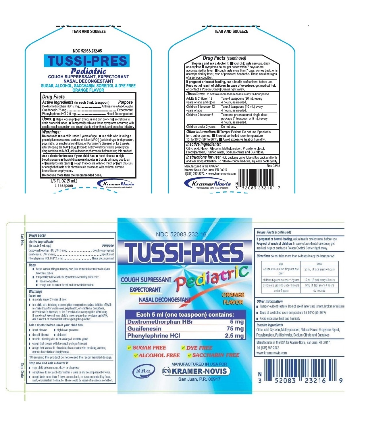 Tussi Pres Pediatric | Guaifenesin, Phenylephrine Hcl,dextromethorphan Hydrobromide Syrup while Breastfeeding