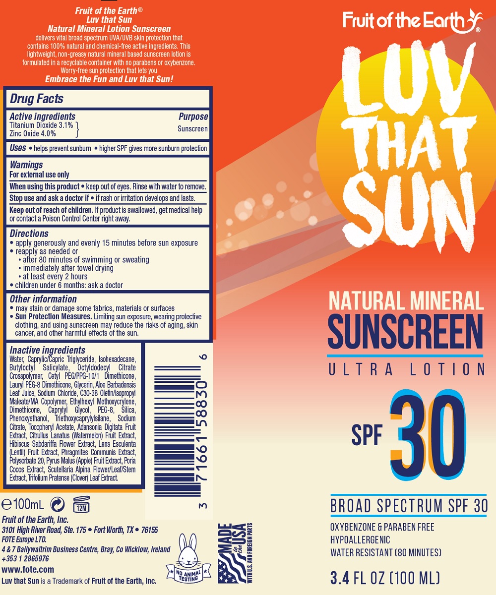 Fruit Of The Earth, Inc. Luv That Sun Spf 30 Natural Mineral Sunscreen while Breastfeeding