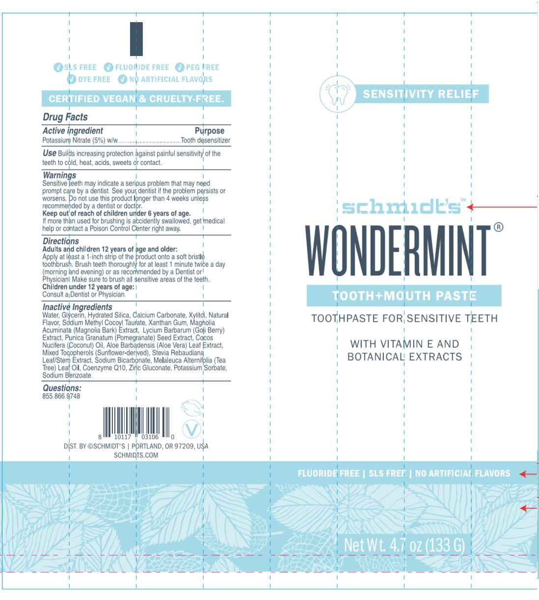 Schmidts Wondermint Tooth And Mouth | Potassium Nitrate Paste, Dentifrice while Breastfeeding