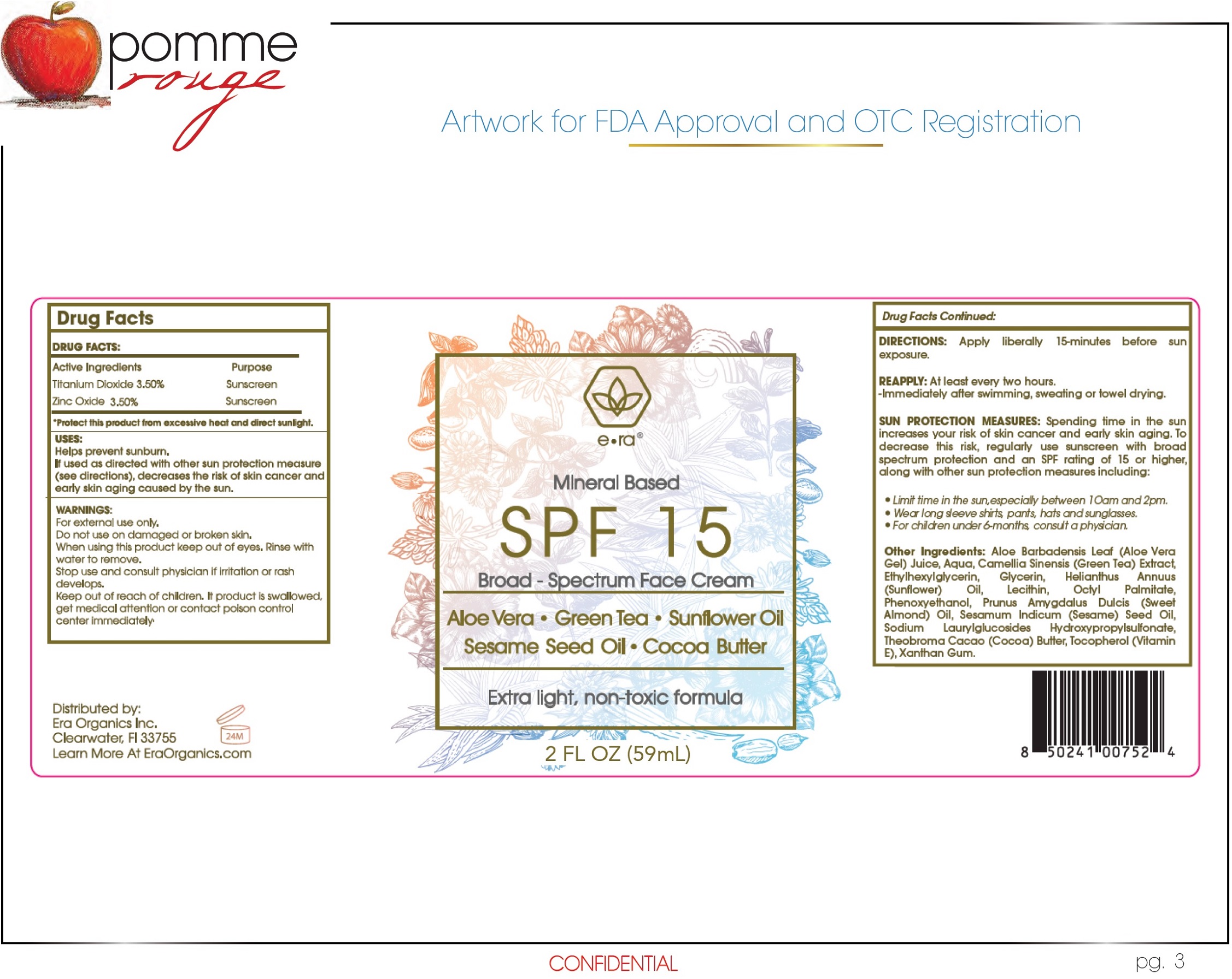 Era Organics Mineral Based Spf 15 | Titanium Dioxide, Zinc Oxide Cream Breastfeeding