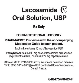 Lacosamide Oral Solution USP, 10 mg/mL Label