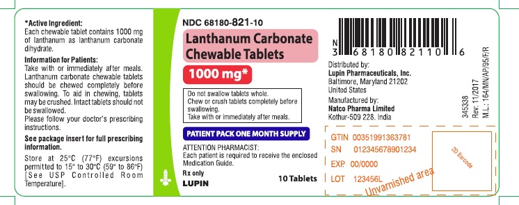 1000 mg container label