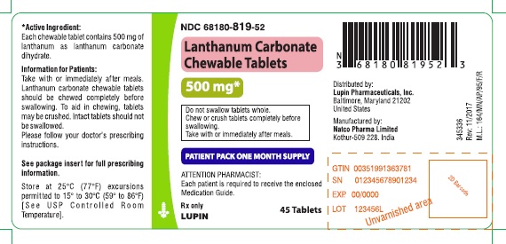 500 mg container label