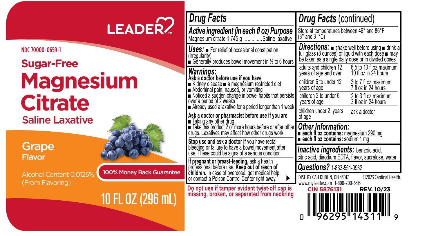 Leader Magnesium Citrate Grape