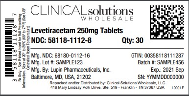 Levetiracetam 250mg Tablets 30 ct blister card