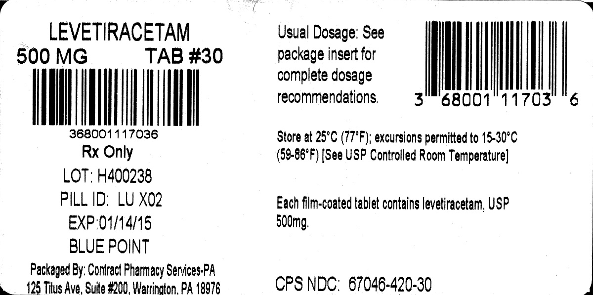 Levetiracetam Tablets 500mg 120 CT label - Rev 04/17 - DSCSA req.'s