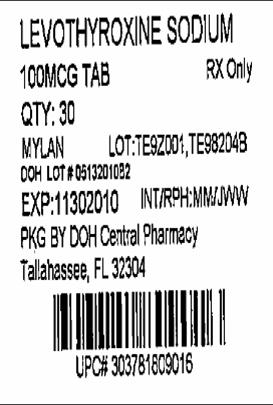 Levothyroxine Sodium Tablets 100 mcg (0.1 mg)