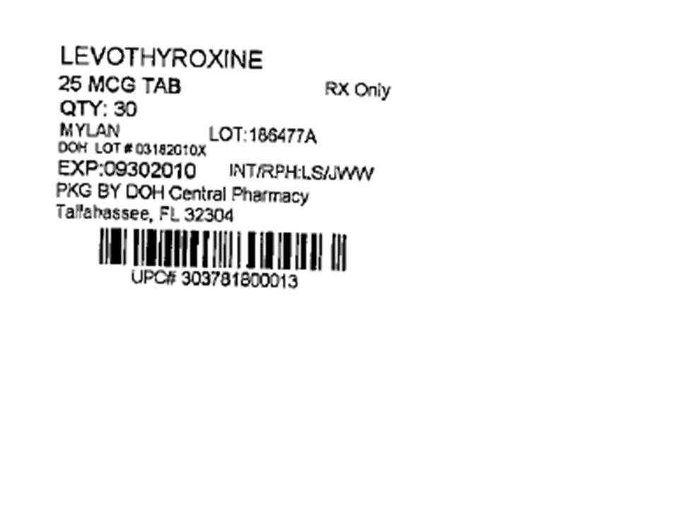 Levothyroxine Sodium Tablets 25 mcg (0.025 mg) 