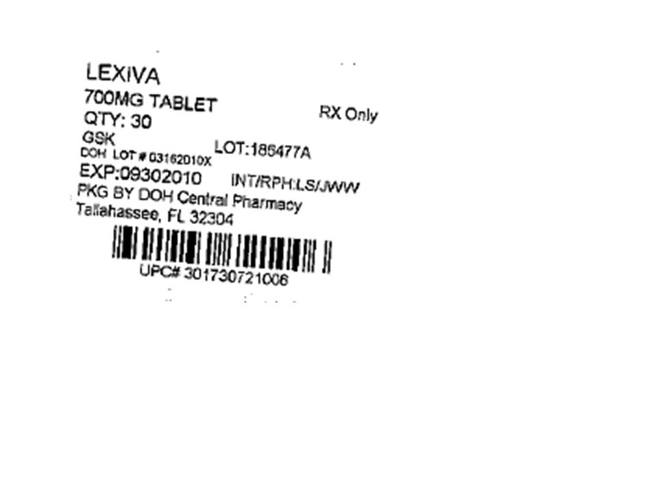 Lexiva Tablet label