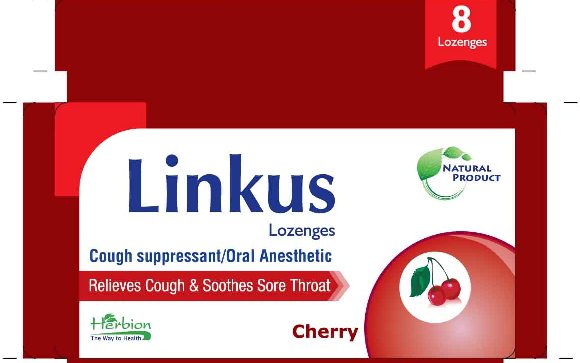 Linkus Lozenges Cherry Back Label