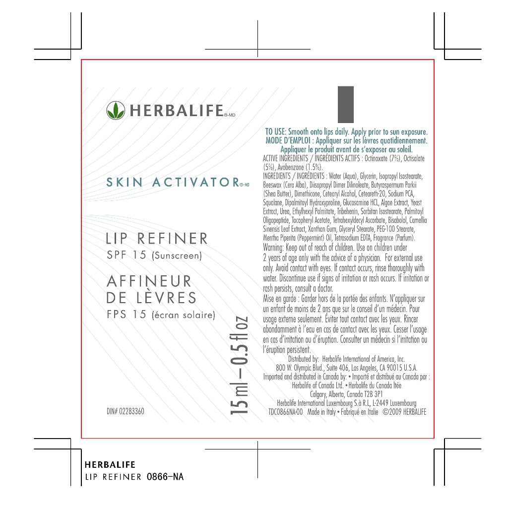 Is Skin Activator Lip Refiner Spf 15 | Octinoxate, Octisalate And Avobenzone Cream safe while breastfeeding