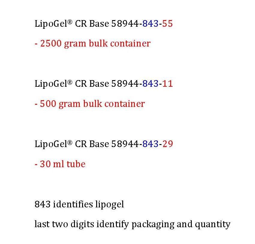LipoGel CR Base NDC 58944