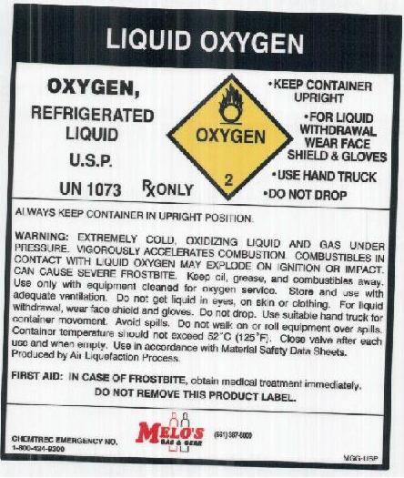 Liquid Oxygen Label 1