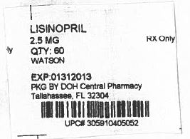 PRINCIPAL DISPLAY PANEL Once-daily Lisinopril Tablets USP 2.5mg