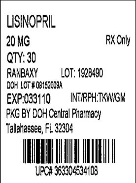 20 mg 30’s blister pack label image