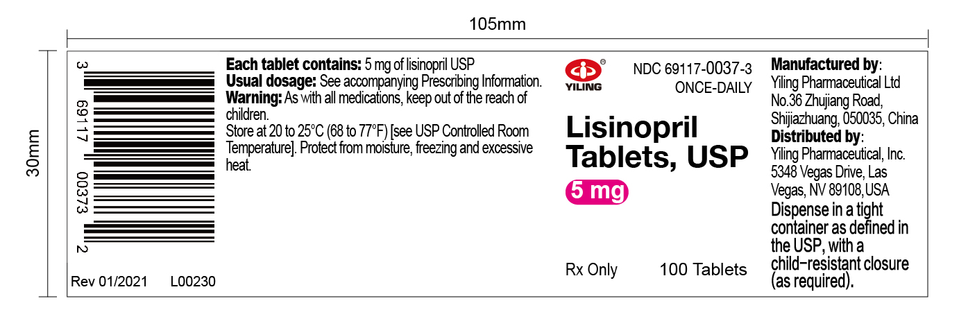 lisinopril --5mg100s