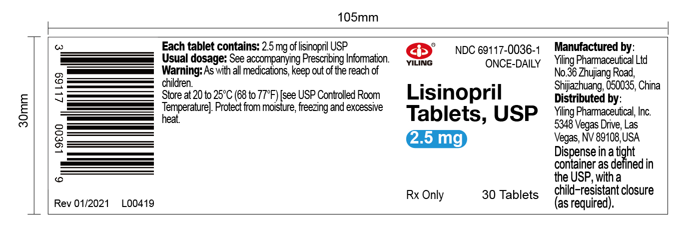 lisinopril --2.5mg30s