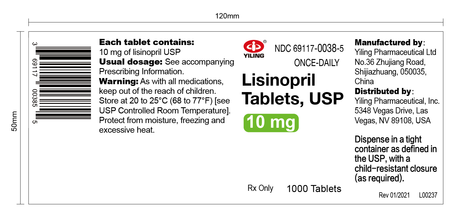 lisinopril --10mg1000s