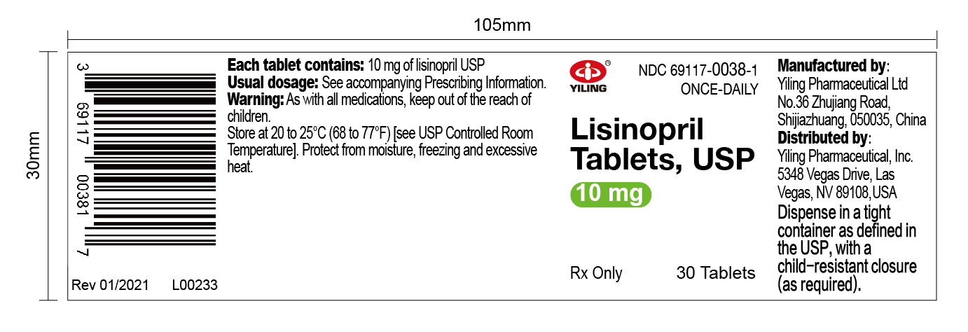 lisinopril --10mg30s