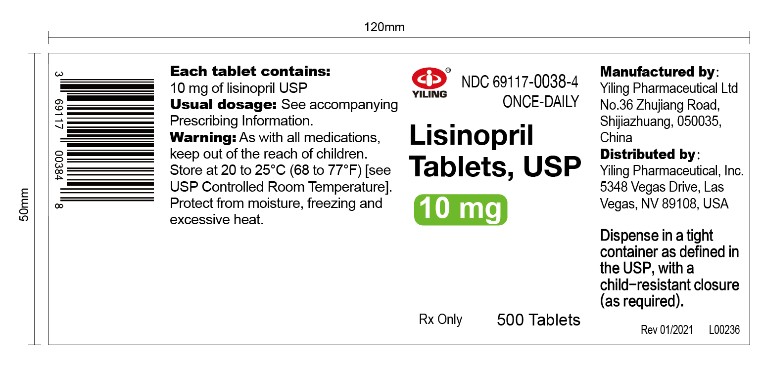 lisinopril --10mg500s