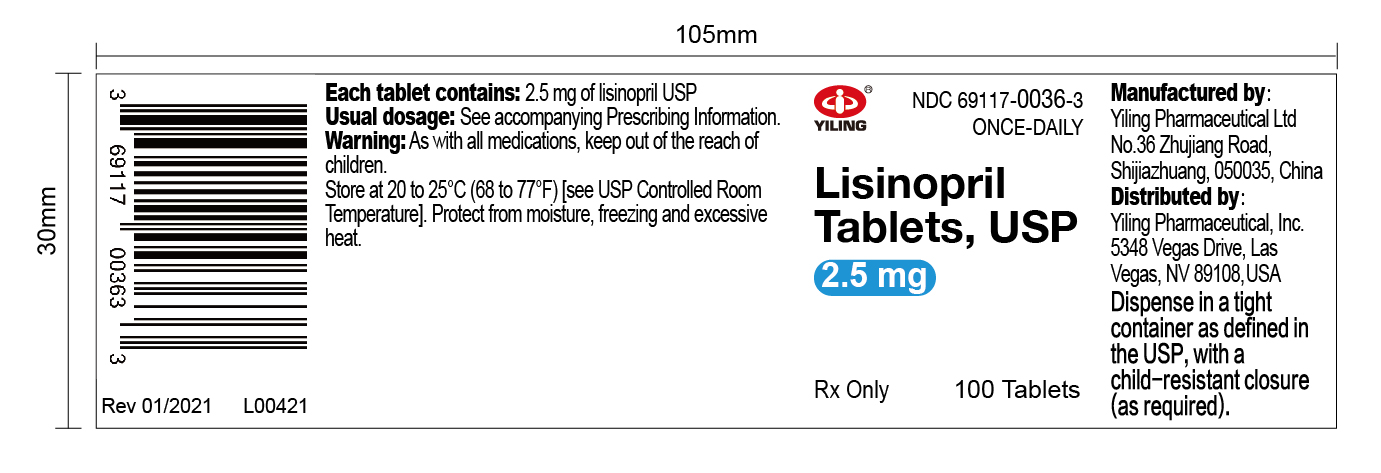 lisinopril --2.5mg100s